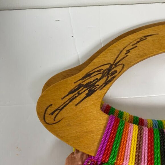 Boho Multicolor Handcrafted Women's Crochet Tote Bag Large - Picture 4 of 7